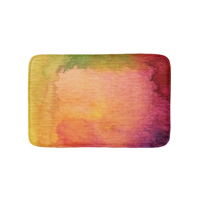 Tapis De Bain Arrière - plan peint par aquarelle abstraite (Devant)