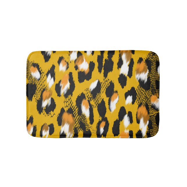 Tapis De Bain Arrière - plan Poster de animal Leopard Texture (Devant)