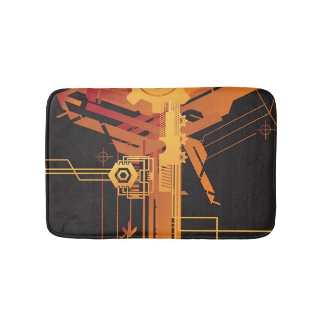 Tapis De Bain Arrière - plan tramé technique (Devant)