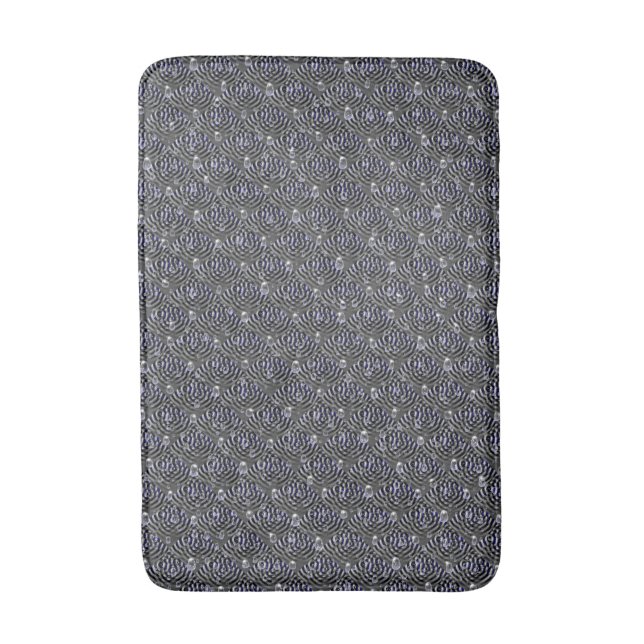 Tapis De Bain Arrosage sur métal gris bleu (Devant (Vertical))