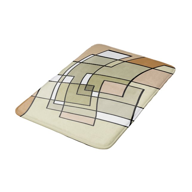 Tapis De Bain Art abstrait automnal pastel crème (Angle)