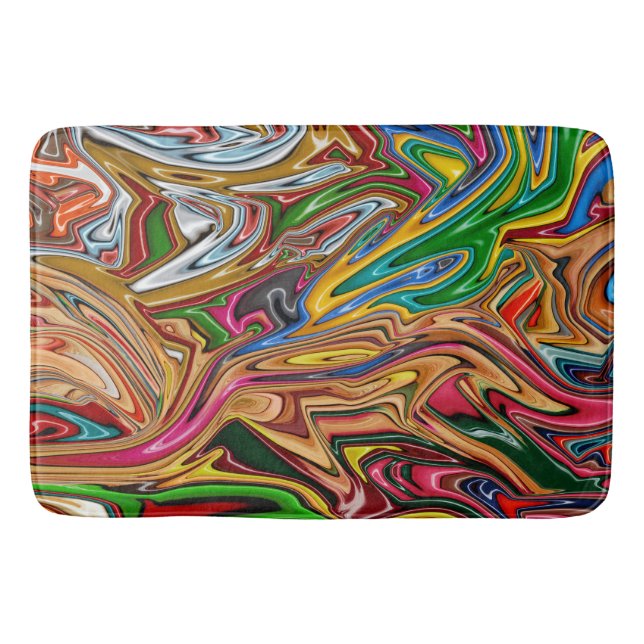 Tapis De Bain Art abstrait coloré (Devant)