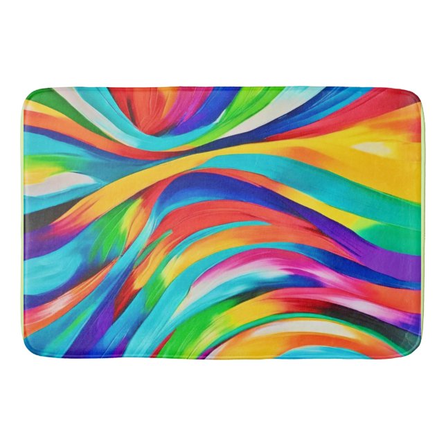 Tapis De Bain Art Abstrait de couleur vive (Devant)