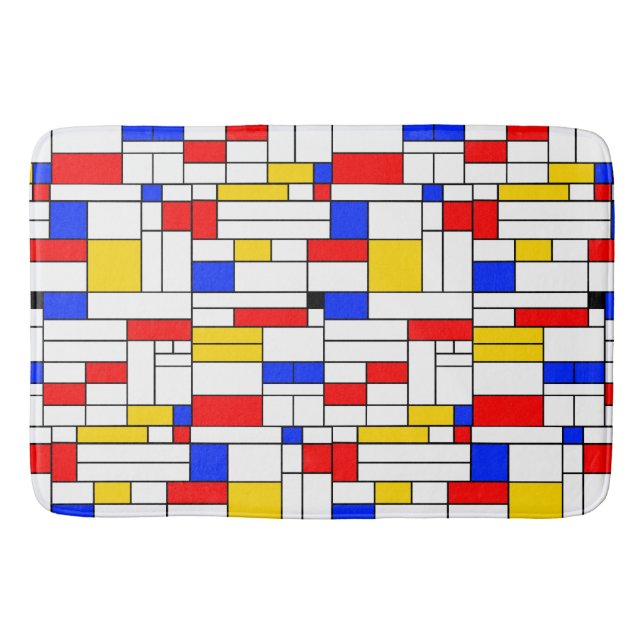 Tapis De Bain Art abstrait de style Piet Mondrian (Devant)