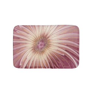 Tapis De Bain Art Abstrait Fractal Fleur & Tons de Bourgogne