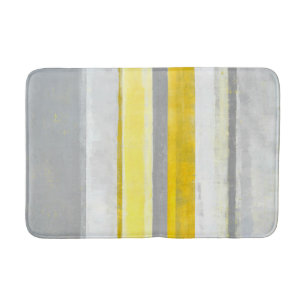 Tapis De Bain Art abstrait gris et jaune de "citron"