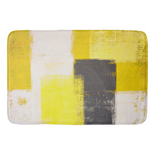 Tapis De Bain Art abstrait gris et jaune "simplement moderne"