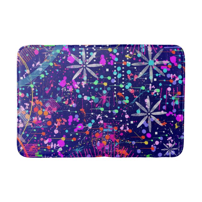 Tapis De Bain Art abstrait Jubilé Bleu  (Devant)