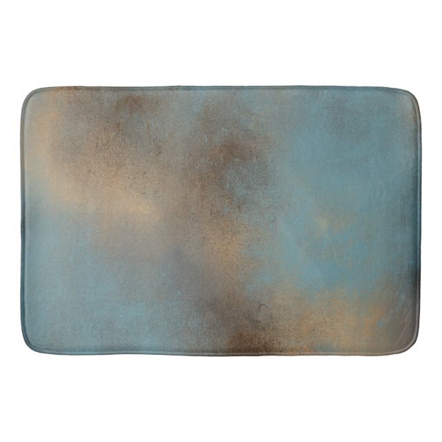 Tapis De Bain Art Abstrait moderne Blue Gold (Devant)