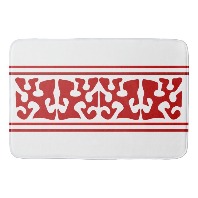 Tapis De Bain Art abstrait moderne de forme rouge (Devant)