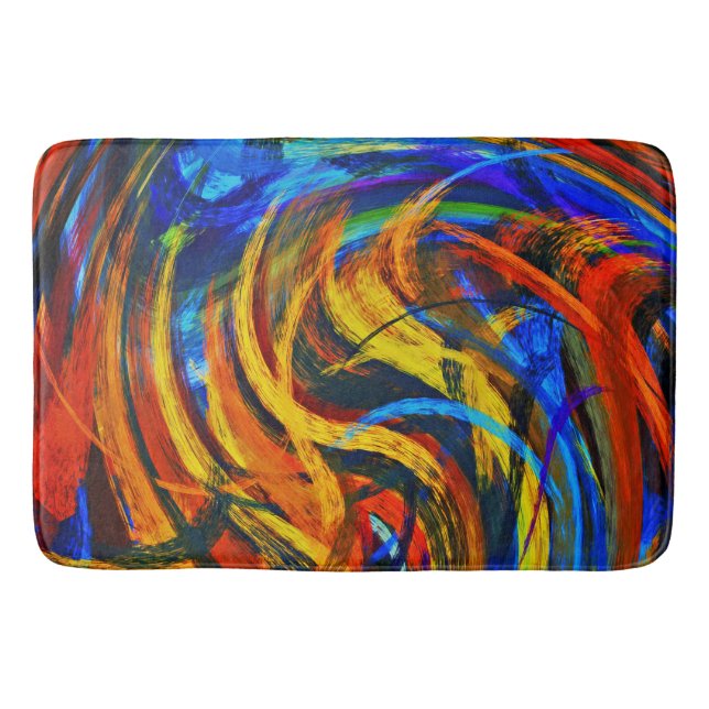 Tapis De Bain Art Abstrait moderne Swirl #11 (Devant)