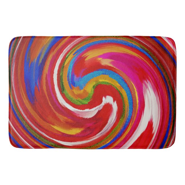 Tapis De Bain Art Abstrait moderne Swirl #15 (Devant)