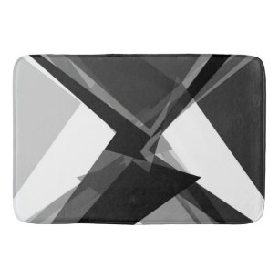 Tapis De Bain art abstrait monochrome géométrique gras