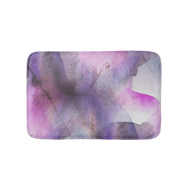 Tapis De Bain art abstrait pourpre de cubisme sans couture (Devant)