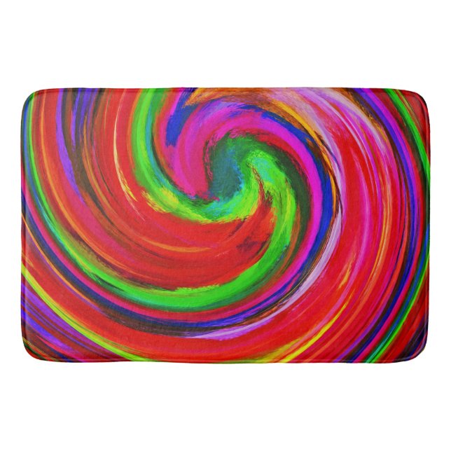 Tapis De Bain Art Abstrait Tourbillon Moderne #12 (Devant)