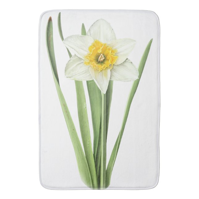 Tapis De Bain Art botanique de la fleur de jonquille (devant Vertical)