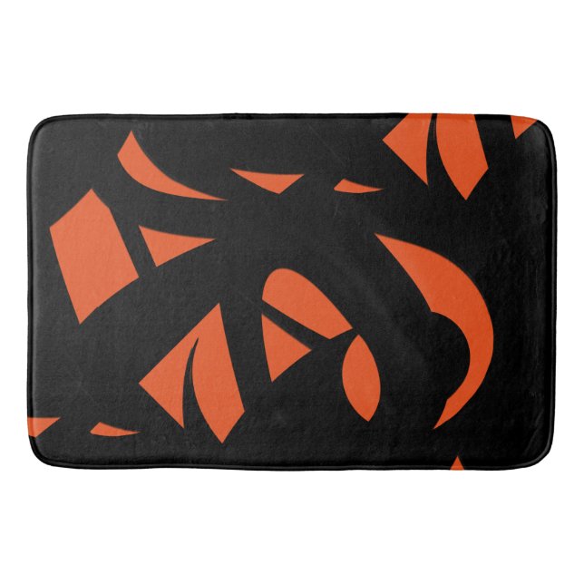 Tapis De Bain Art contemporain orange / noir (Devant)