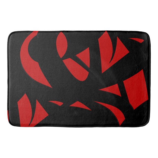 Tapis De Bain Art contemporain rouge / noir (Devant)