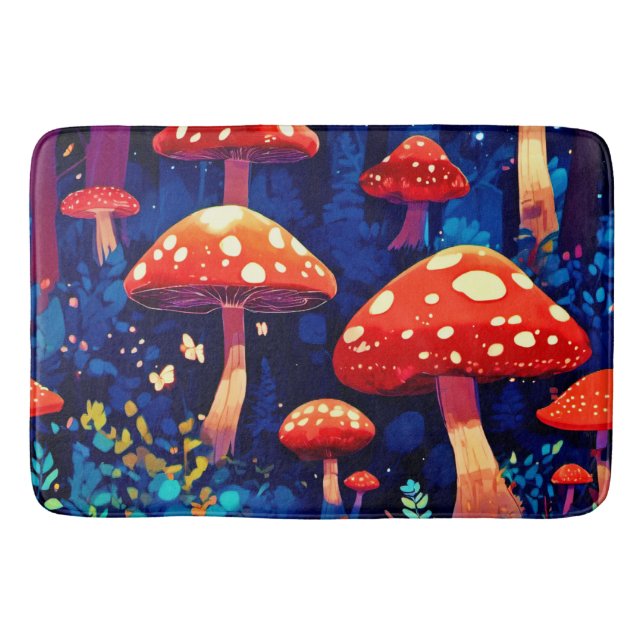 Tapis De Bain Art de la Forêt de Champignons magiques (Devant)