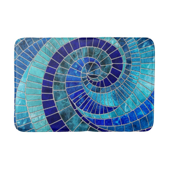 Tapis De Bain Art de la mosaïque de la vague océanique (Devant)