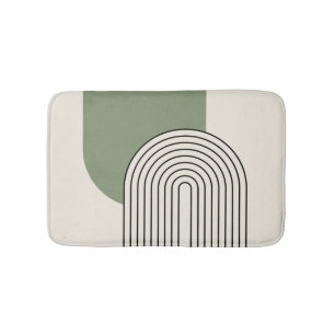 Tapis De Bain Art de ligne du milieu du siècle avec arche verte