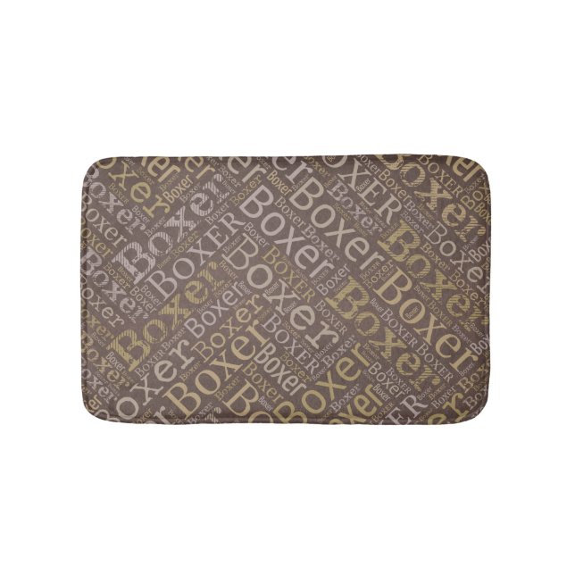 Tapis De Bain Art de mot de chien de boxeur (Devant)