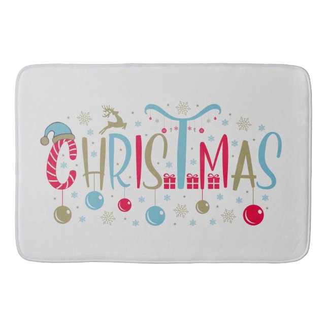 Tapis De Bain Art de mot de Noël festif (Devant)