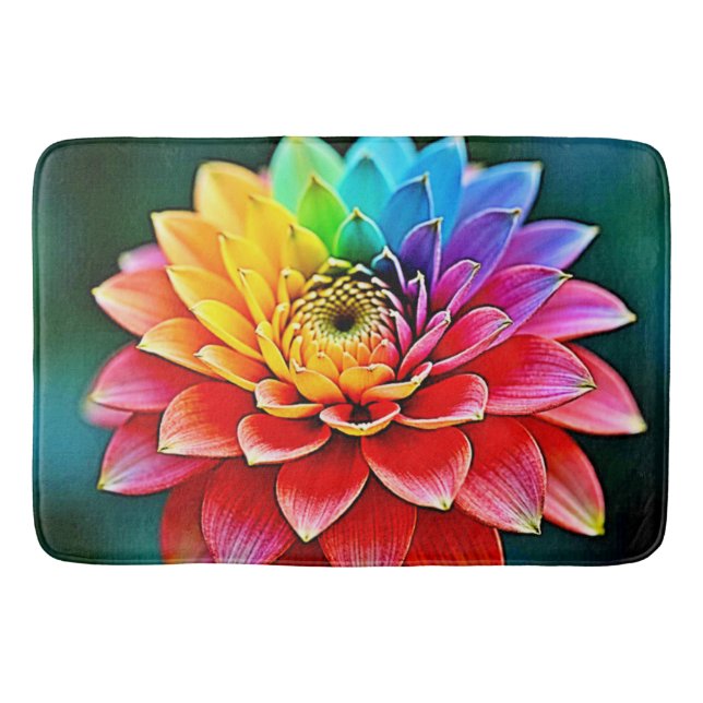 Tapis De Bain Art de rêve pétale arc-en-ciel dynamique (Devant)