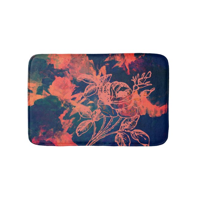Tapis De Bain Art de rose rouge abstraite (Devant)