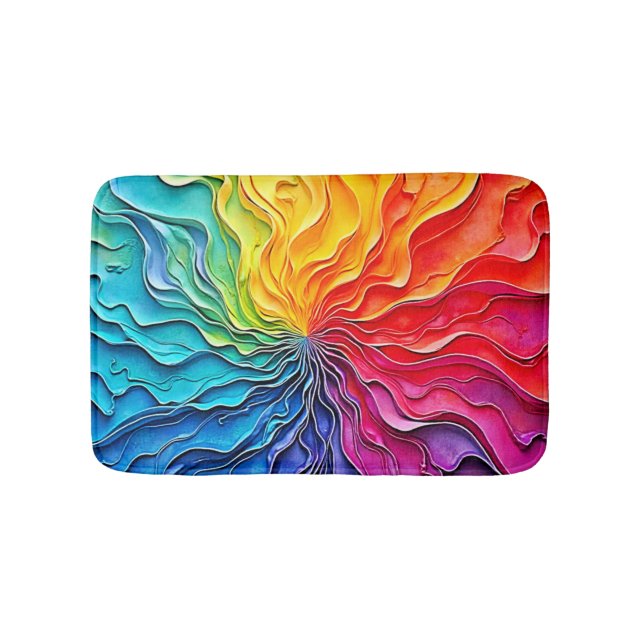 Tapis De Bain Art de tourbillon arc-en-ciel texturé (Devant)