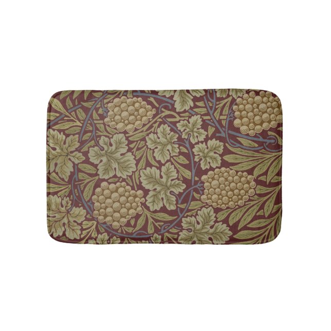 Tapis De Bain Art de vigne rouge vert William Morris (Devant)