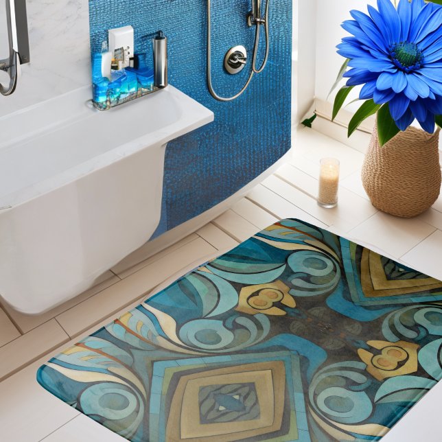 Tapis De Bain Art Déco Abstrait Cubiste inspiré 9 (Créateur téléchargé)