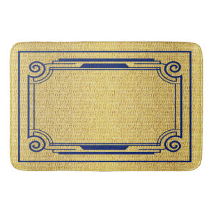 Tapis De Bain # Art déco Bleu et or