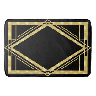 Tapis De Bain Art déco noir et or