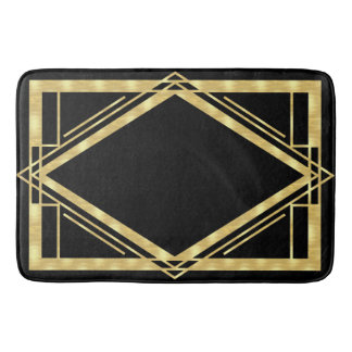 Tapis De Bain Art déco noir et or
