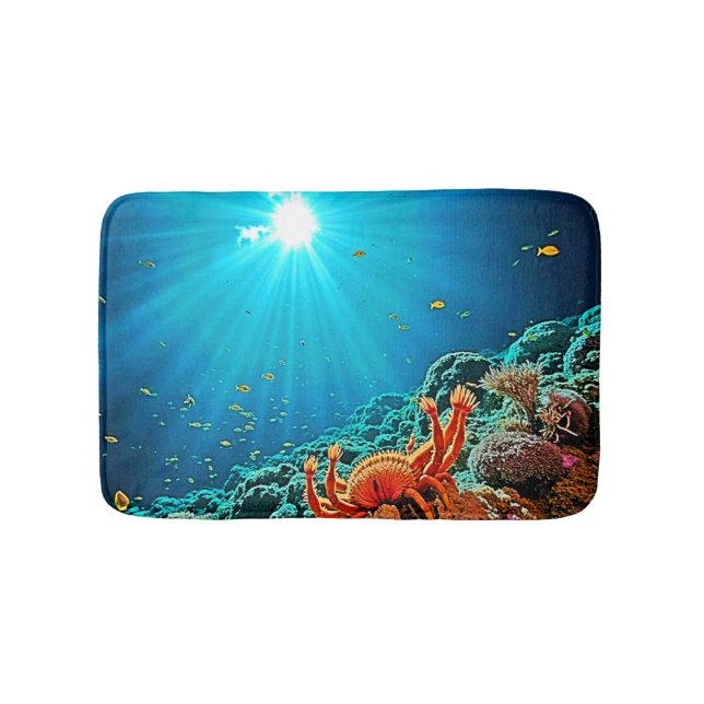 Tapis De Bain Art dramatique de soleil sous-marin (Devant)