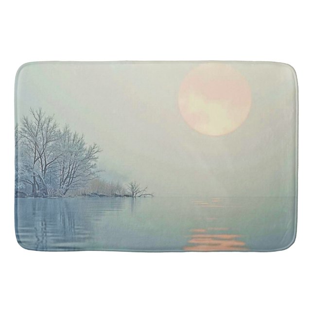 Tapis De Bain Art du matin d'hiver paisible (Devant)