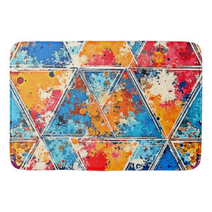 Tapis De Bain Art éclatant géométrique vibre