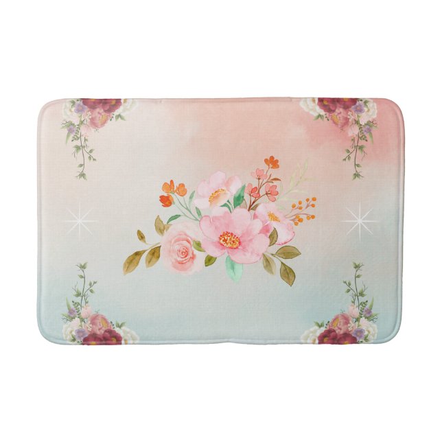 Tapis De Bain Art Floral, Fleurs florissantes (Devant)