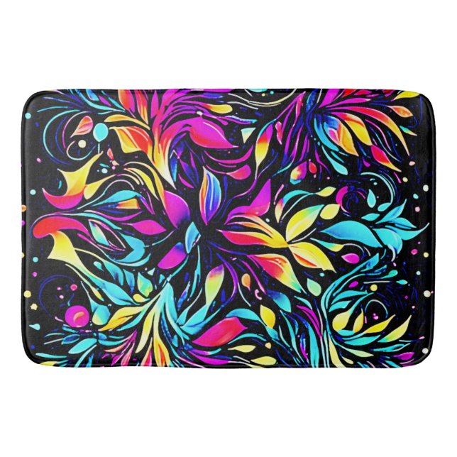Tapis De Bain Art floral Neon (Devant)