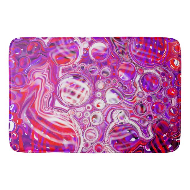Tapis De Bain Art fluide en marbre rouge et violet (Devant)