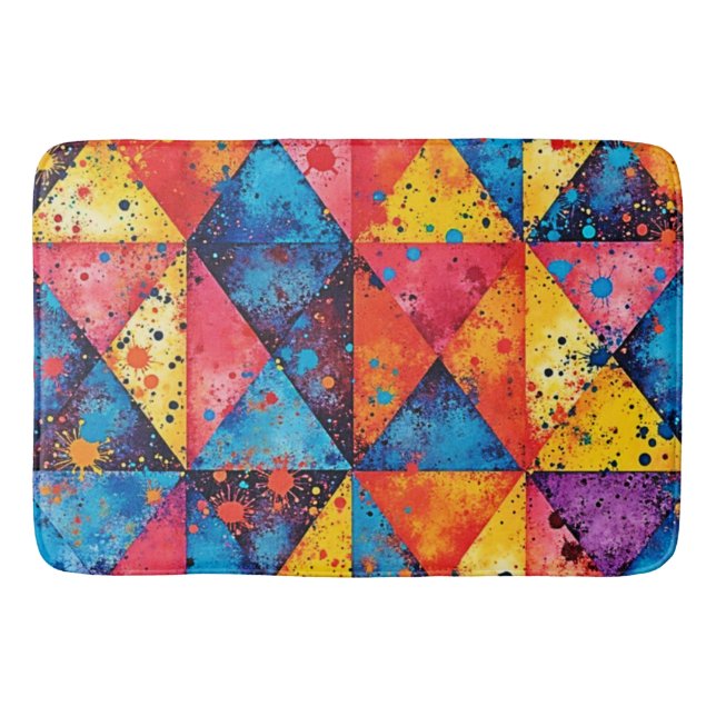 Tapis De Bain Art géométrique : Chaos vibrant (Devant)