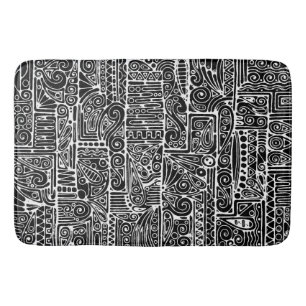 Tapis De Bain Art Géométrique Noir Et Blanc 2
