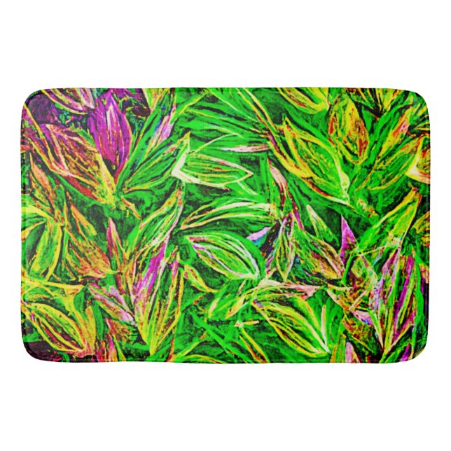 Tapis De Bain Art Jardin feuille texturé (Devant)