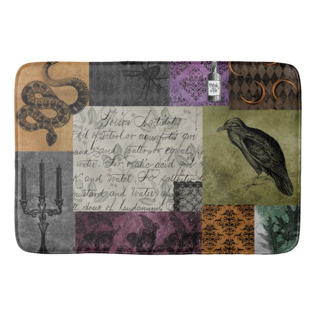 Tapis De Bain Art médiéval d'Halloween gothique Éffrayant apothe (Devant)