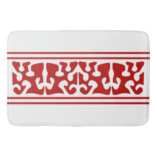 Tapis De Bain Art moderne en forme rouge Abstrait