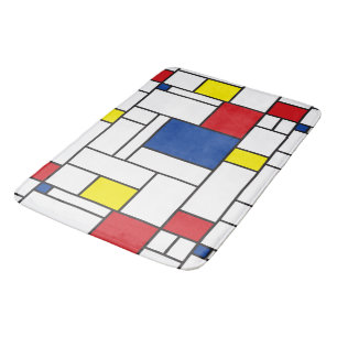 Tapis De Bain Art Moderne Géométrique Minimaliste De Stijl Mondr