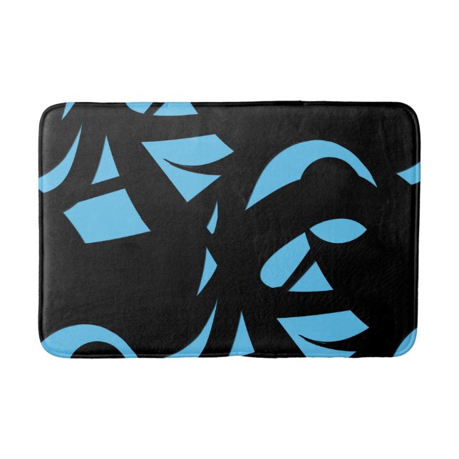 Tapis De Bain Art Moderne Incroyable Bleu / Noir (Devant)