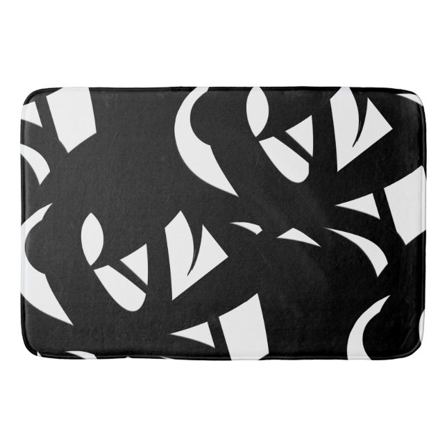 Tapis De Bain Art Moderne Incroyable Noir et Blanc (Devant)