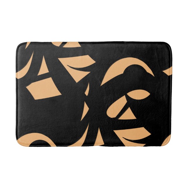 Tapis De Bain Art Moderne Incroyable Peach / Noir (Devant)